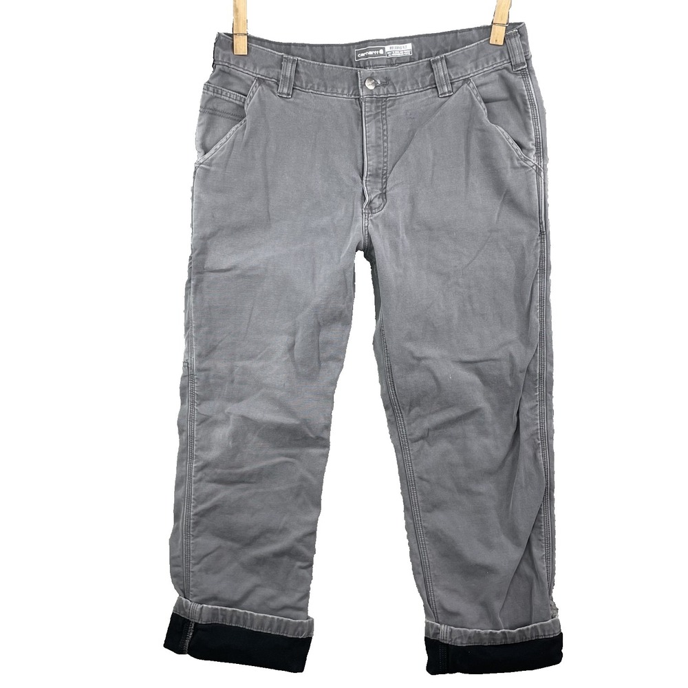 Carhartt Knit Lined Pant Men 34x29* Thermal Rugged Flex Camping Workwear Utility